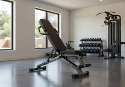 FoldX Bench Pro in a modern home gym setting