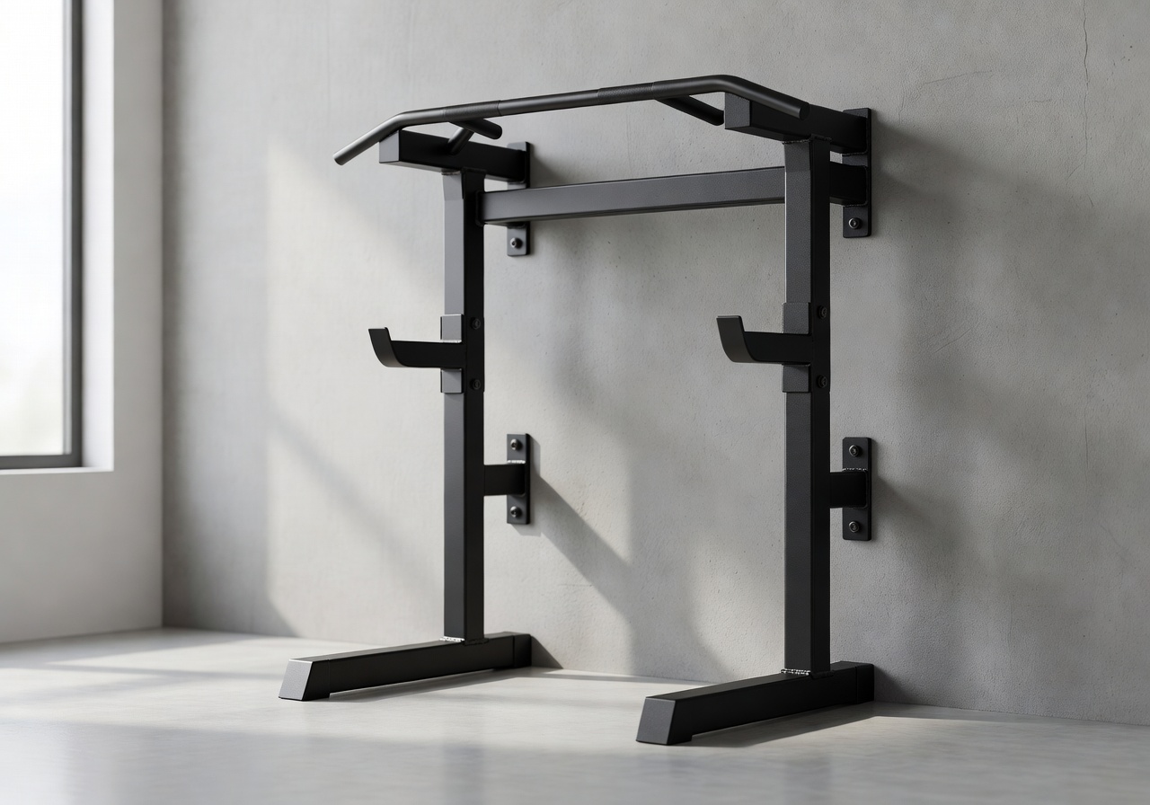 WallFit Rack wall-mounted compact squat and pull-up rack